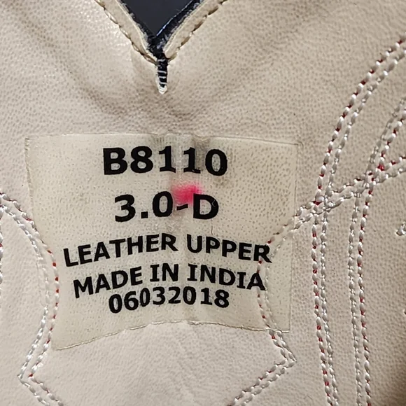 Black Western Cowboy Boots with Red Stitching Kids Size 3 - Picture 5 of 13